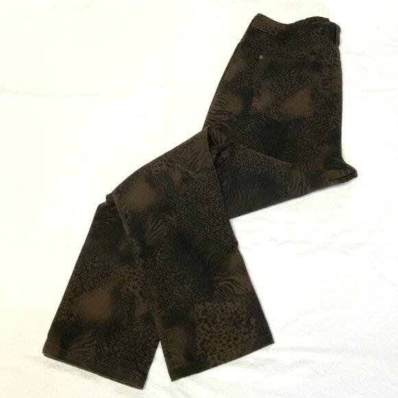 Gloria Vanderbilt Sadie Vintage Animal Hide Print Skinny Denim Jeans Brown 14 - Picture 10 of 13